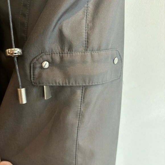 LONDON FOG Sz XL Jacket Coat Snap Zipper Closure Drawstrings Hooded Lined - Picture 7 of 13